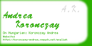 andrea koronczay business card